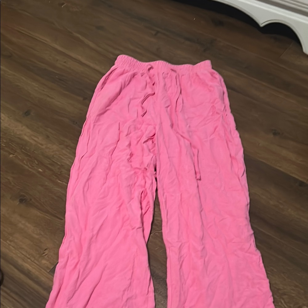 Pink Wide-Leg Pants